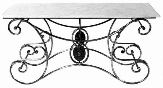 Console Steel Table Marble Glass Outdoor Garden French Provincial Le Forge